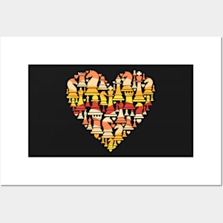 Colorful Chess Heart Posters and Art
